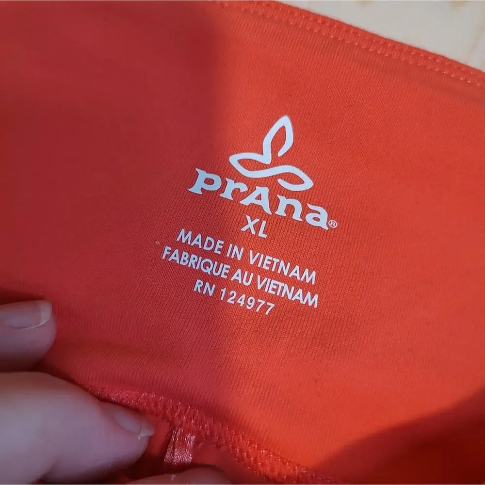 pRana Olympia Knicker Cropped Leggings Size XL Coral